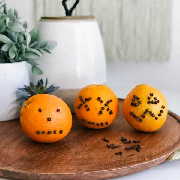 Pumpkin Oranges with Cloves for Halloween