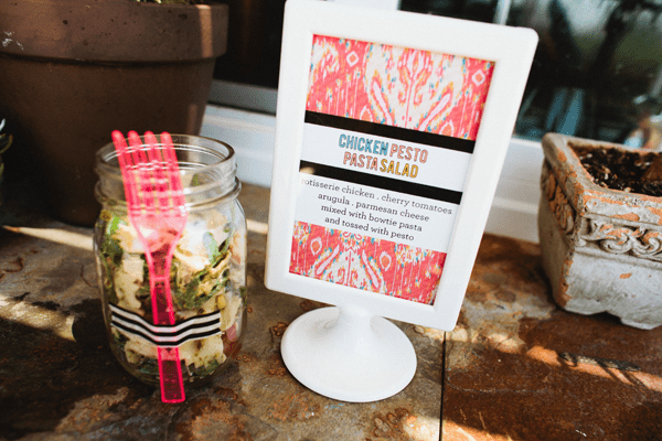 Close up of a menu card on a party table. 