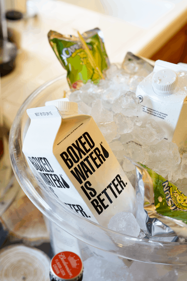 Boxed water is better for parties.