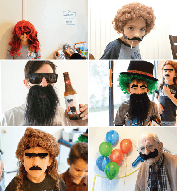 Disguises at kid's spy birthday party,
