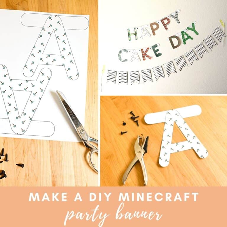 DIY Minecraft Birthday Banner