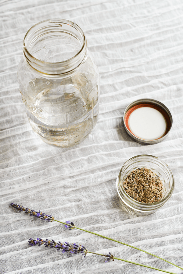 ingredients to make lavender tea to flavor drinks