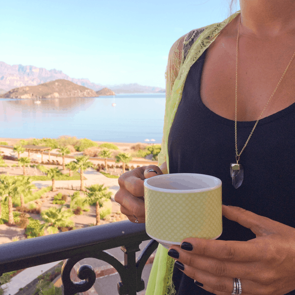 Coffee and a view at Villa del Palmar Loreto.