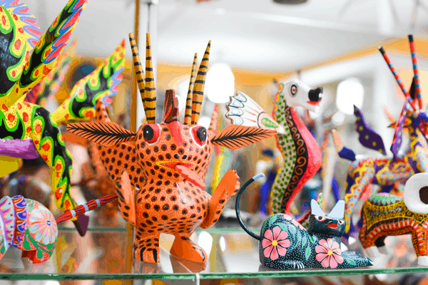 Souvenir shopping in the town of Loreto, Mexico. 