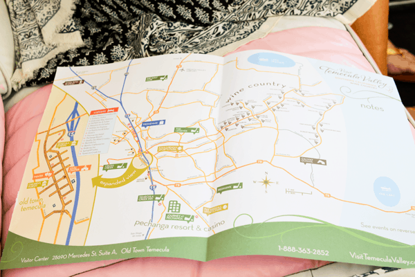 Map of Temecula Valley Wine Country.