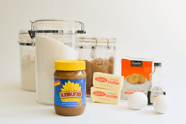 Ingredients for Sunbutter cookies.