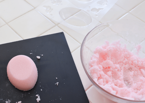 Close up of sugar colored pink for Panoramic Sugar Easter eggs.