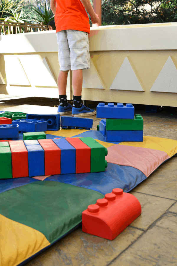 Lego play area while you wait in line for a roller coaster. It's awesome!