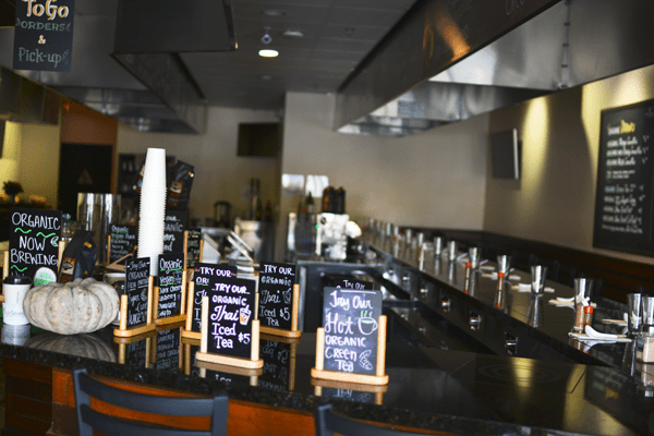 The counter area of True Seasons Organic Kitchen in Anaheim. 