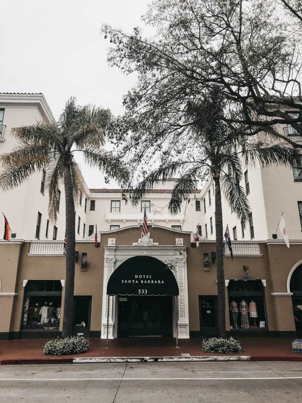 The front of the Hotel Santa Barbara.