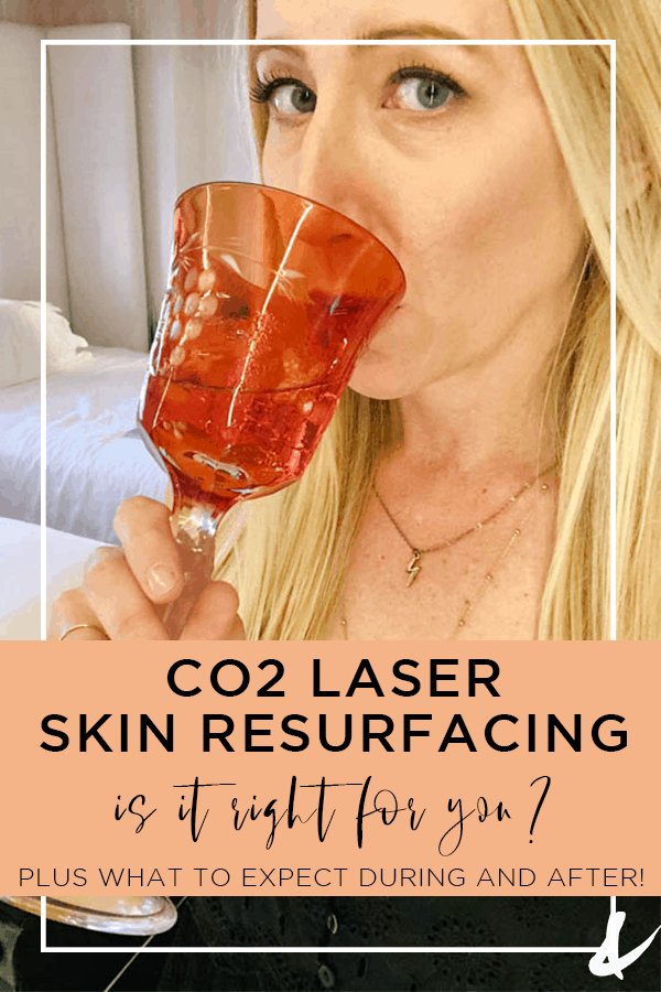 Laser skin resurfacing information with text overlay