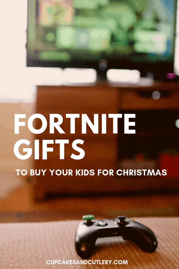 Text reads Fortnite gifts your kids want for Christmas.