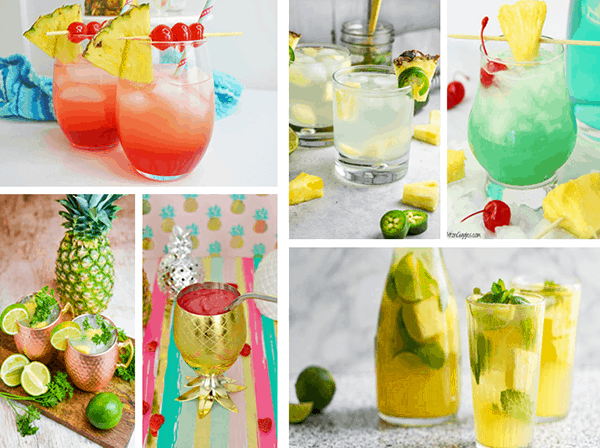 Bright cocktails made from vodka and pineapple juice.