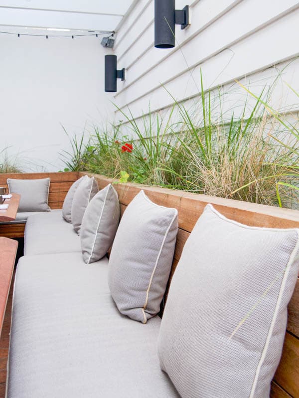 The patio table at Hotel Joaquin's Saline restaurant.