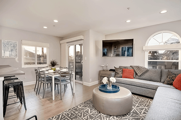 living room of a san clemente vacation rental on vacasa