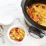 apple cherry dump cake in a crockpot