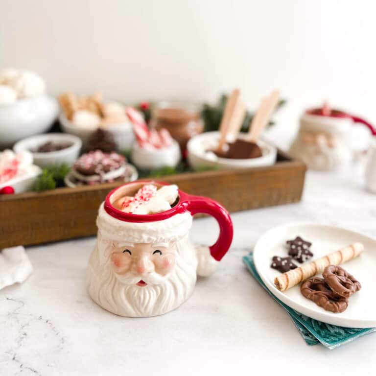 Hot Chocolate Charcuterie Board Idea for Christmas