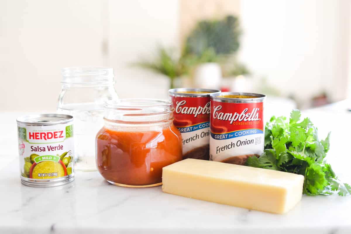 Ingredients to make stove top tortilla soup.