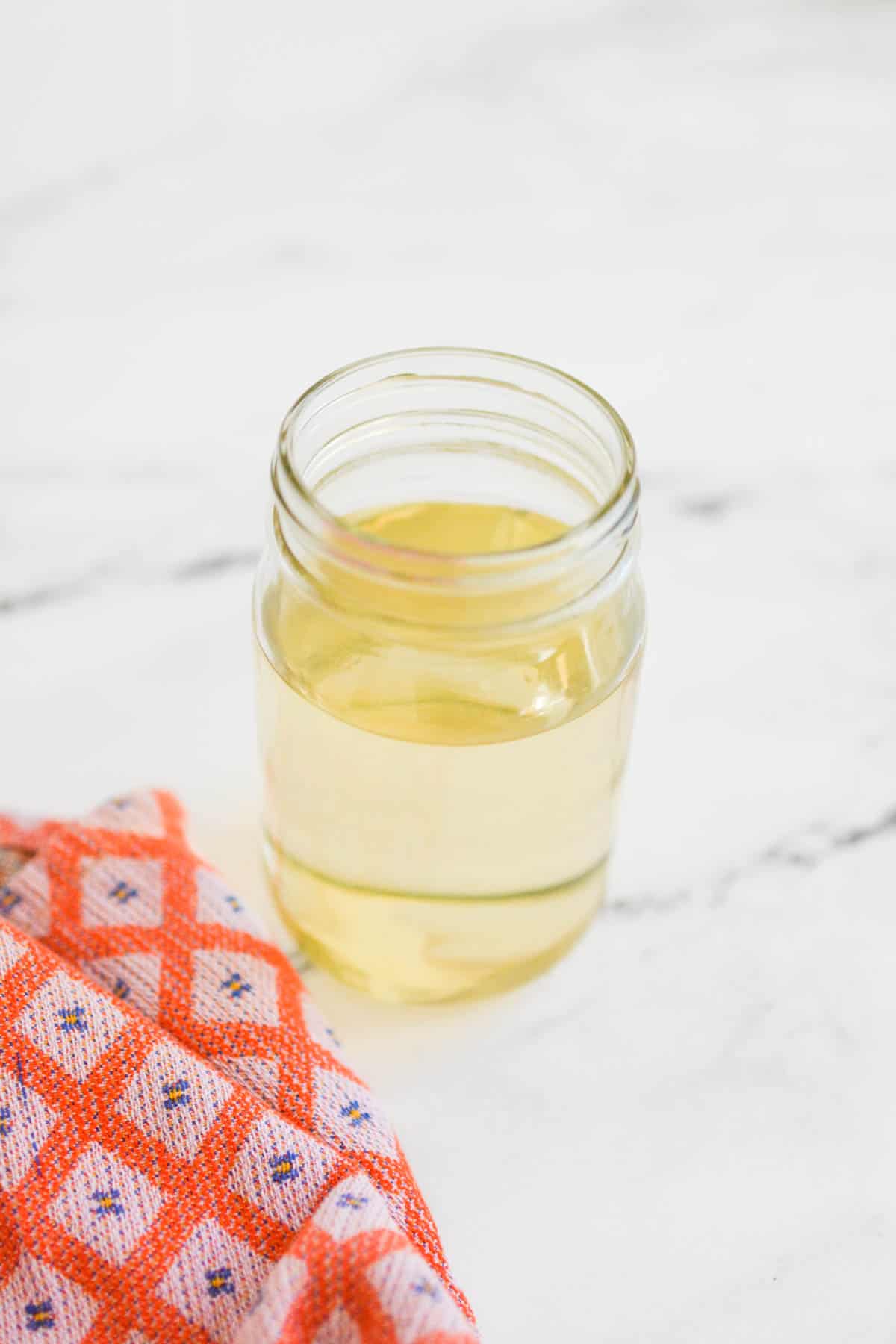 simple syrup in a jar.