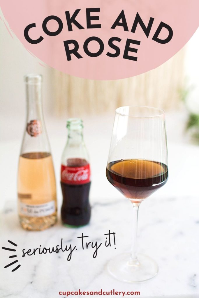 Wine glass of coke and rose.