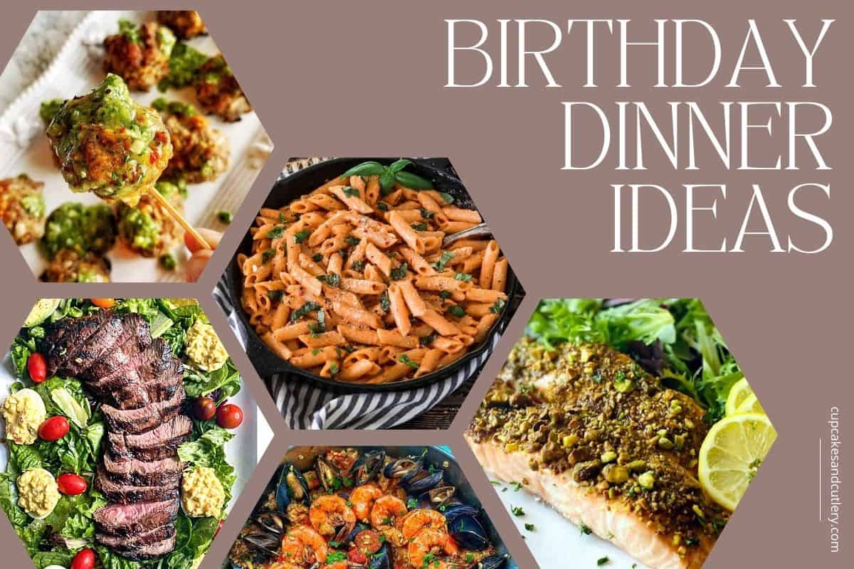 A collage of dishes to make someone on their birthday.