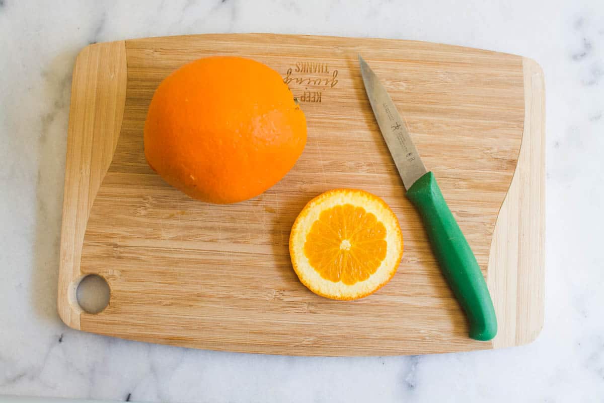 What you need to make a citrus twist garnish for cocktails.