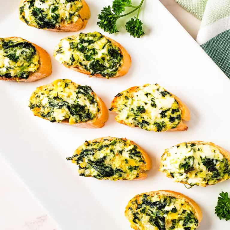 Spinach Artichoke Dip Crostini Appetizer Recipe