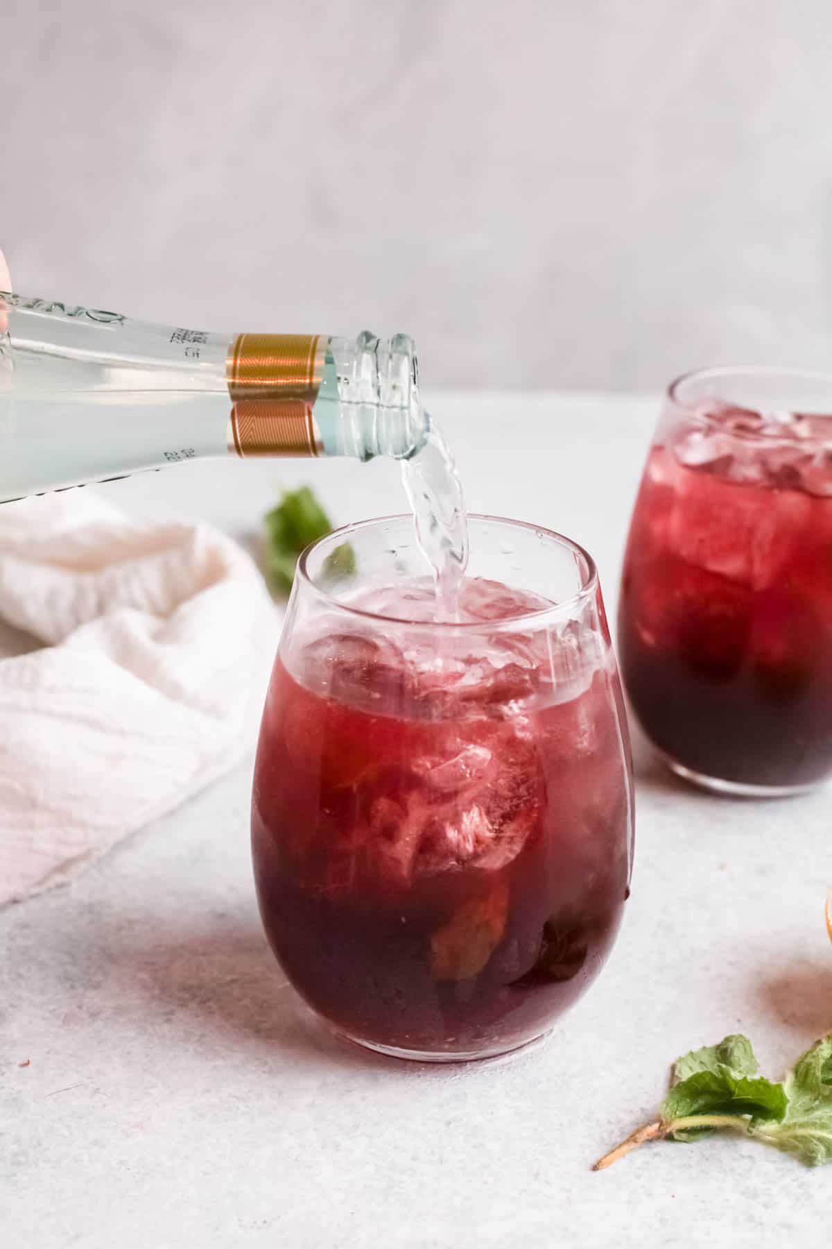 Cherry Moscow Mule being topped up with ginger beer.