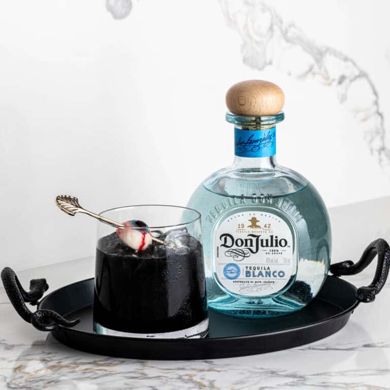 Easy Black Cocktail Recipe for Halloween (Black Tequila Cocktail)